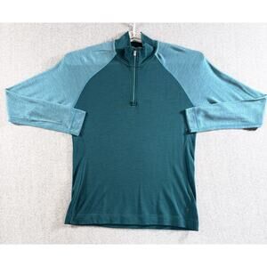 Smartwool Women's Two-Tone Teal Quarter-Zip Sweater